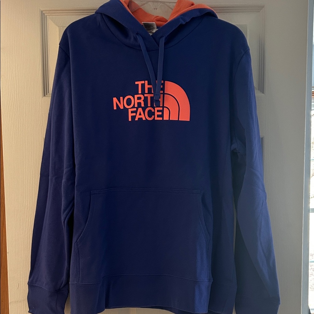 The North Face Men's Blue and Orange Hoodie